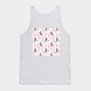 Floral Pink Navy Pattern Tank Top